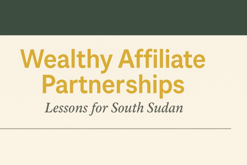 Wealthy Affiliate Partnerships: Lessons for South Sudan